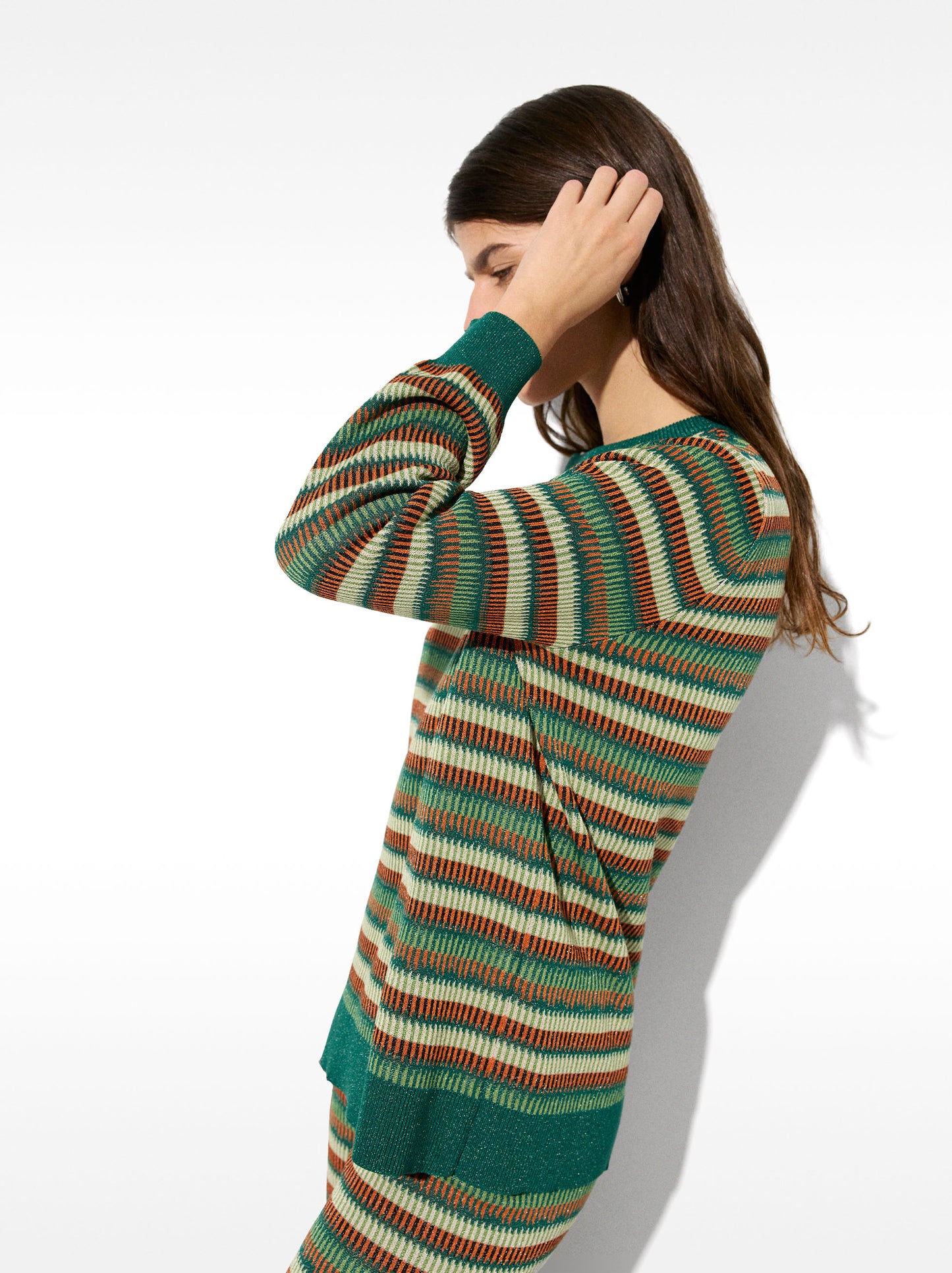 Striped Jacquard Knit Sweater