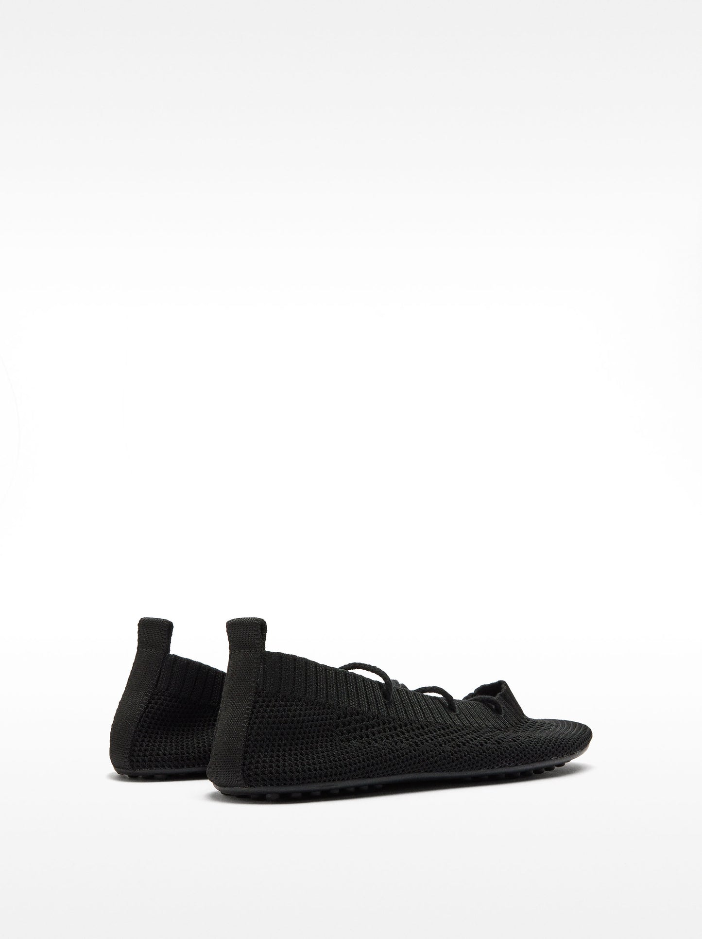 Knit Mesh Ballet Flats With Straps