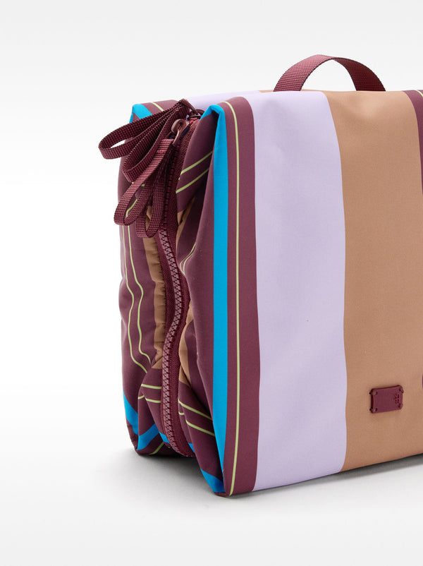 Striped Nylon Toiletry Bag
