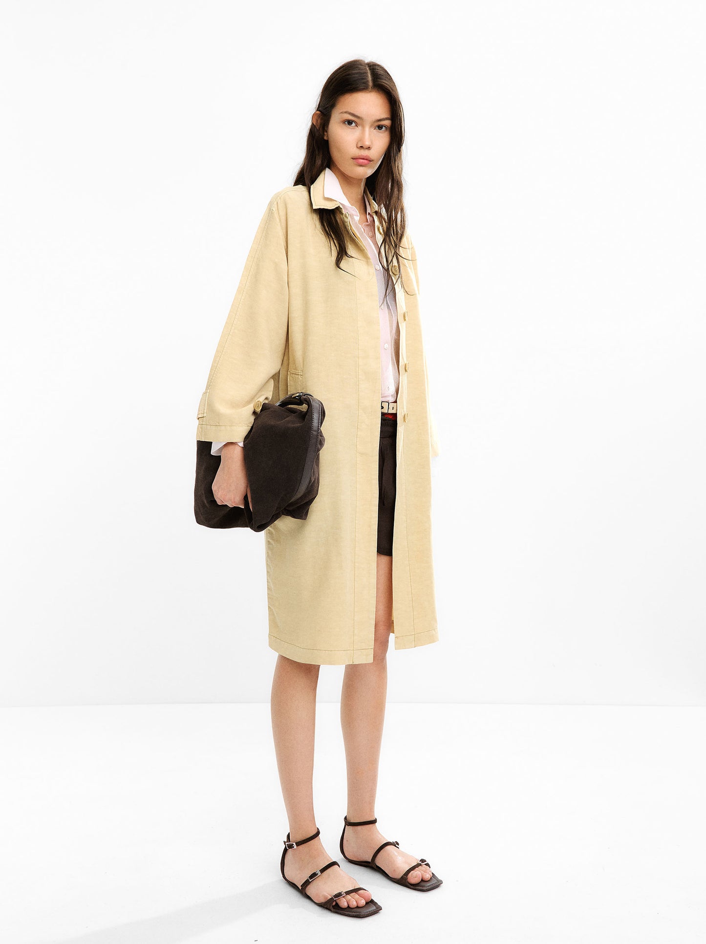 Trench Coat With Linen