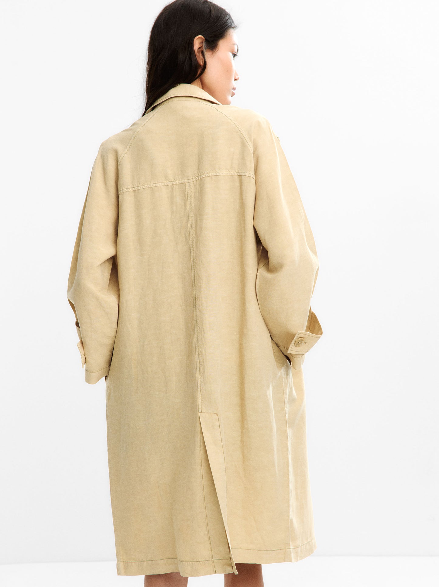 Trench Coat With Linen