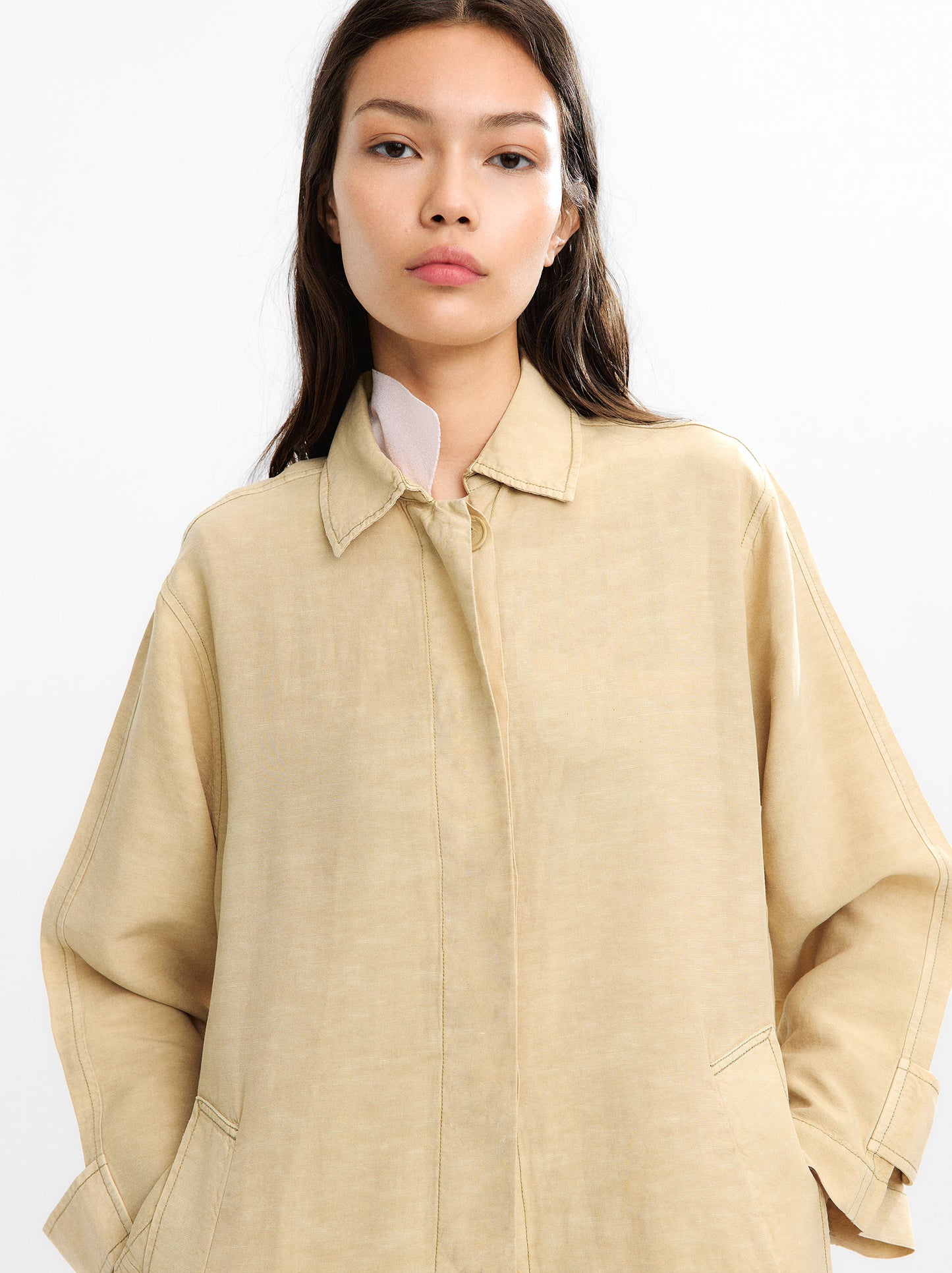 Trench Coat With Linen