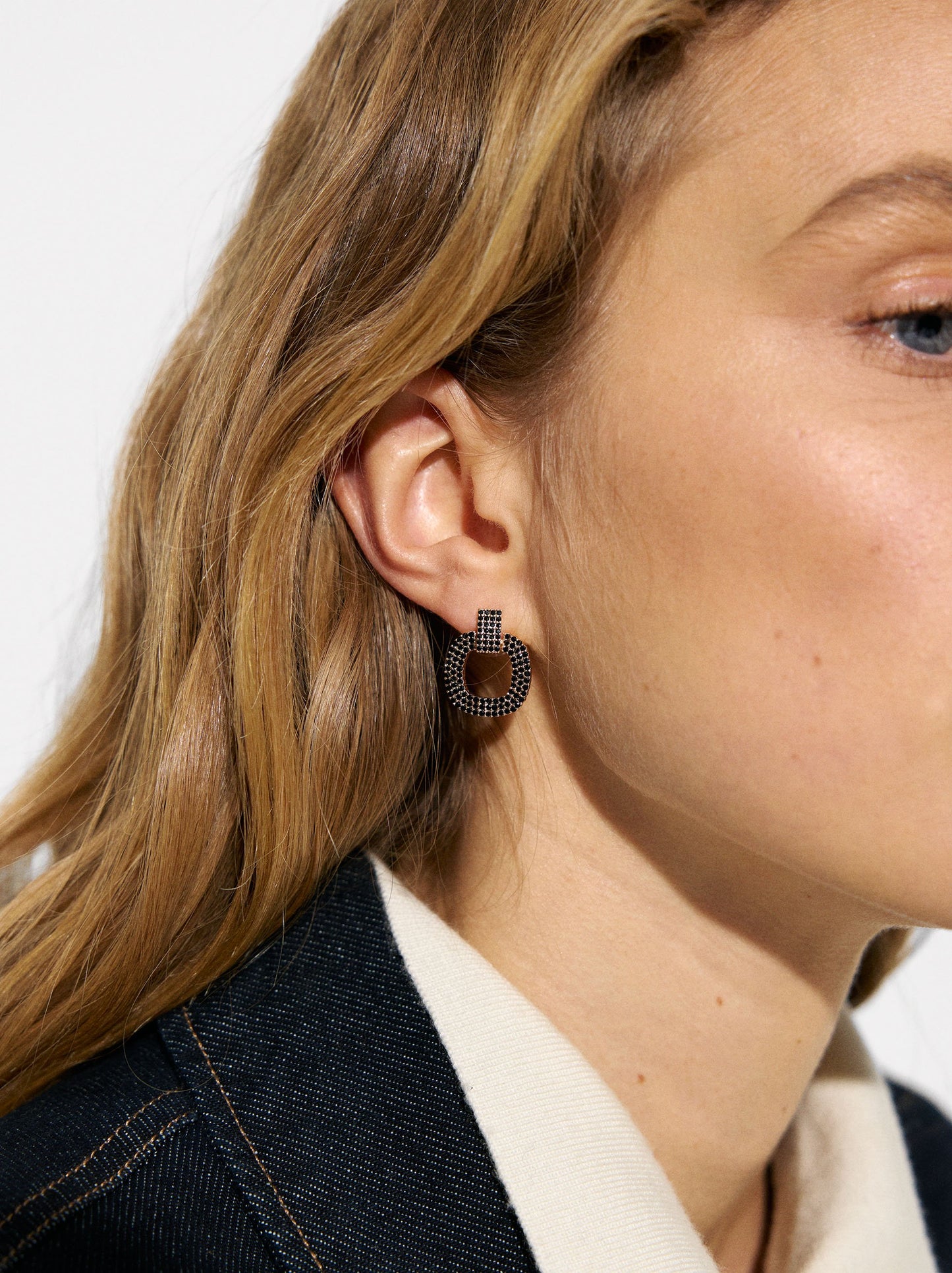 Square Earrings With Zirconia