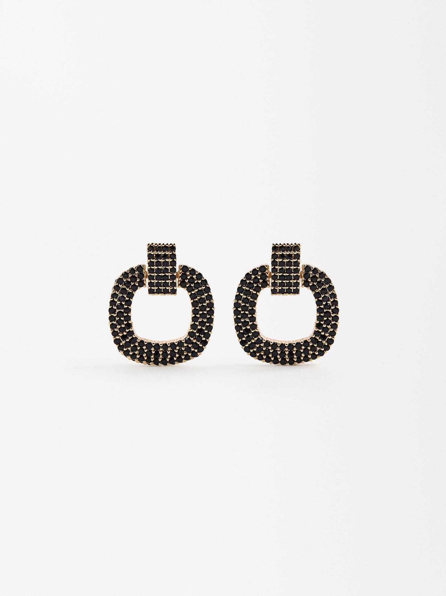Square Earrings With Zirconia