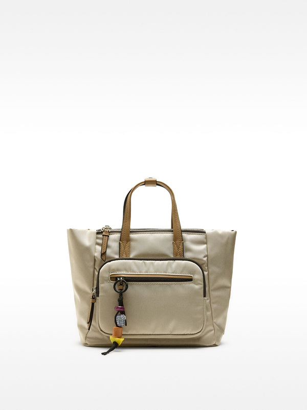 Nylon Tote Bag With Pendant