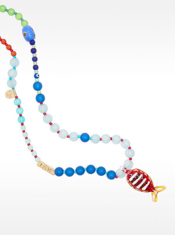 Beaded Necklace With Fish Pendant