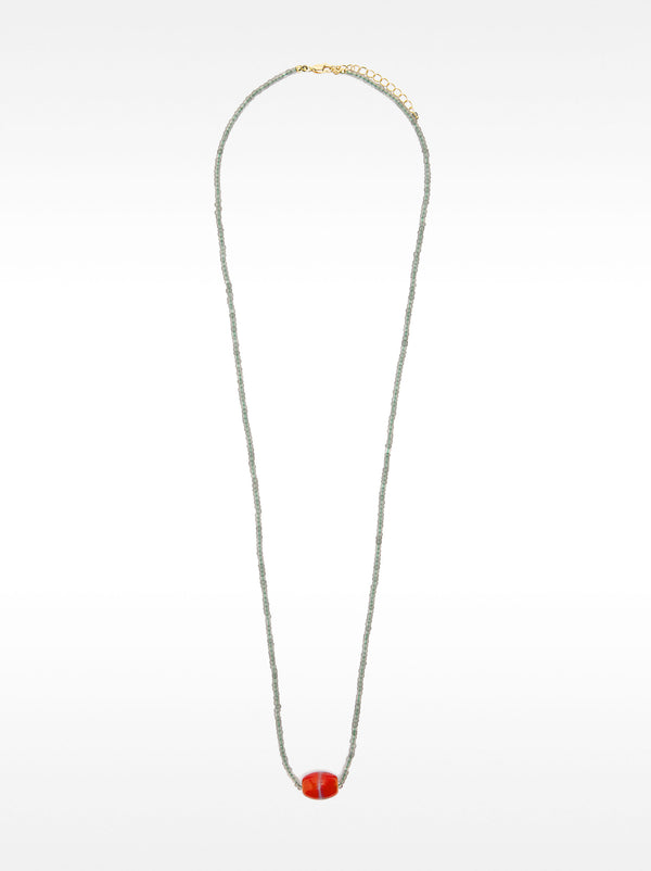 Beaded Necklace With Ceramic Pendant