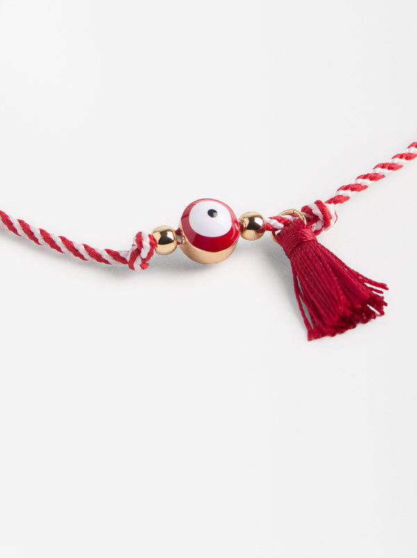 Adjustable Bracelet With Eye And Pompom