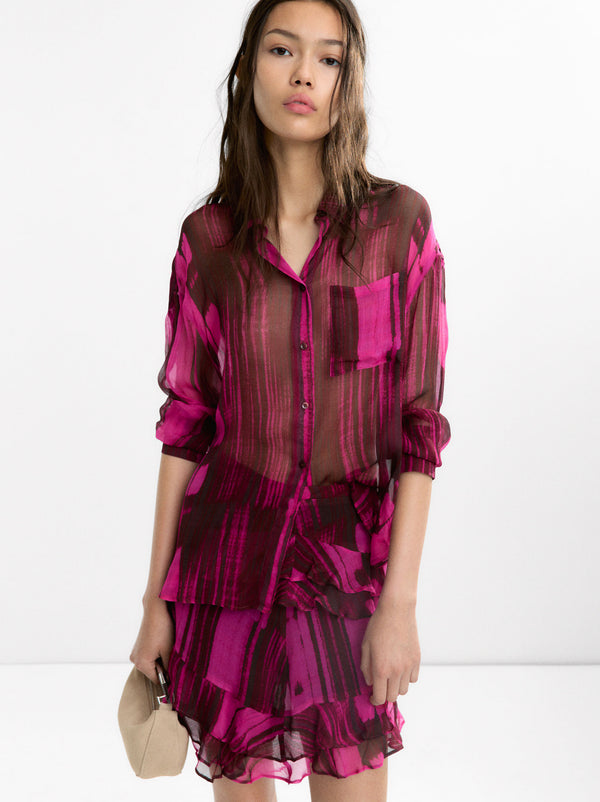 Printed Semi-Transparent Shirt