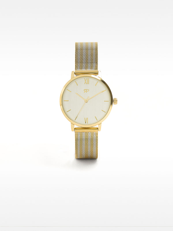 Watch With Bicolor Stainless Steel Wristband
