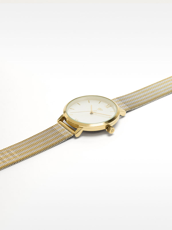 Watch With Bicolor Stainless Steel Wristband