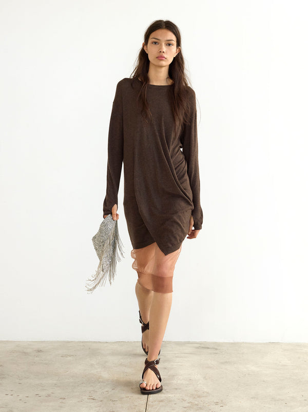 Knit Dress With Draping