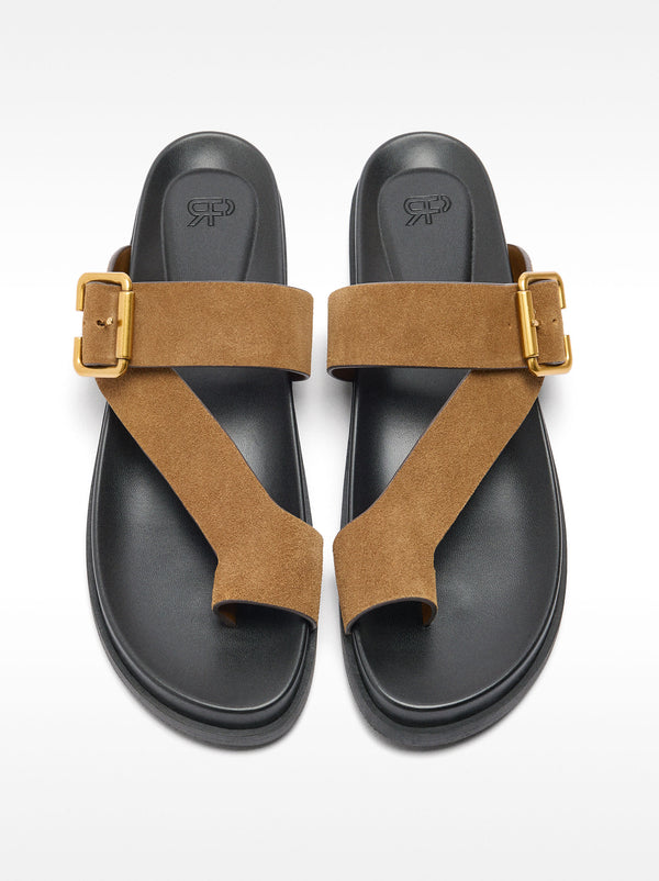 Leather Sandals With Straps And Buckle