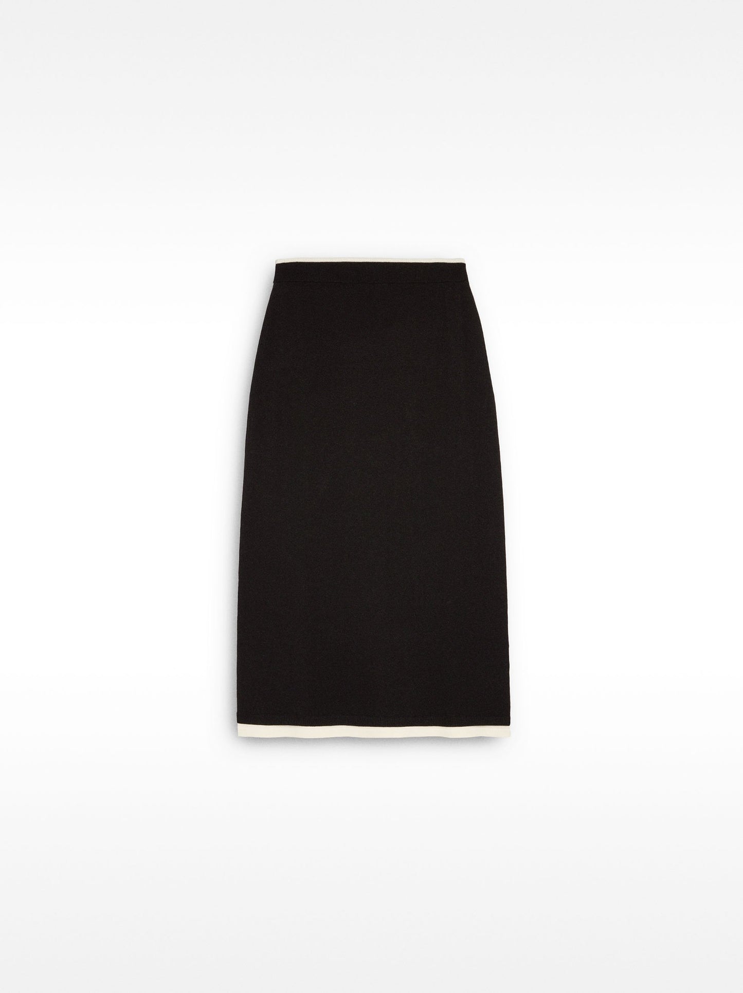 Contrast Knit Midi Skirt
