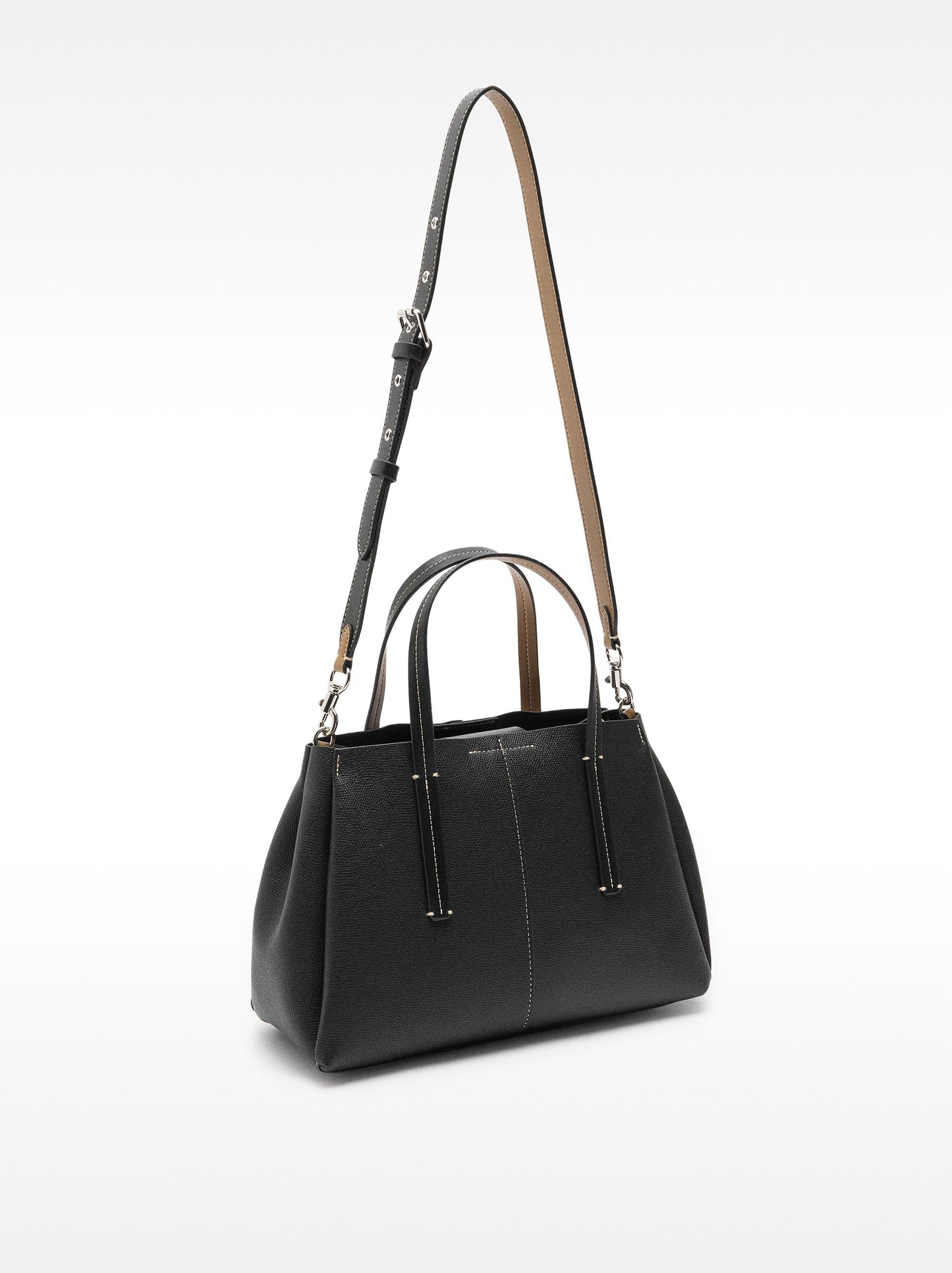 Tote Bag With Texture And Pendant