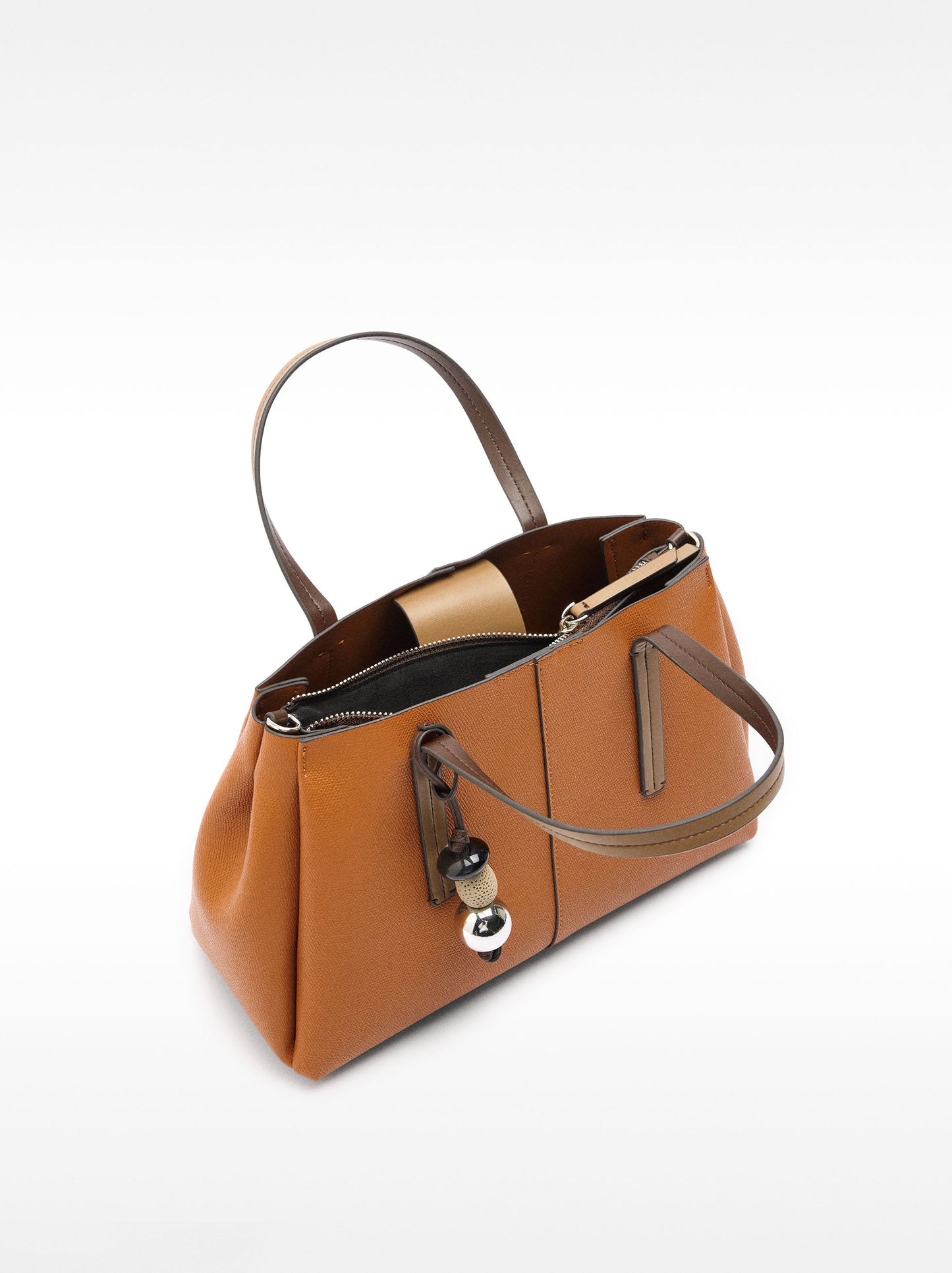 Tote Bag With Texture And Pendant