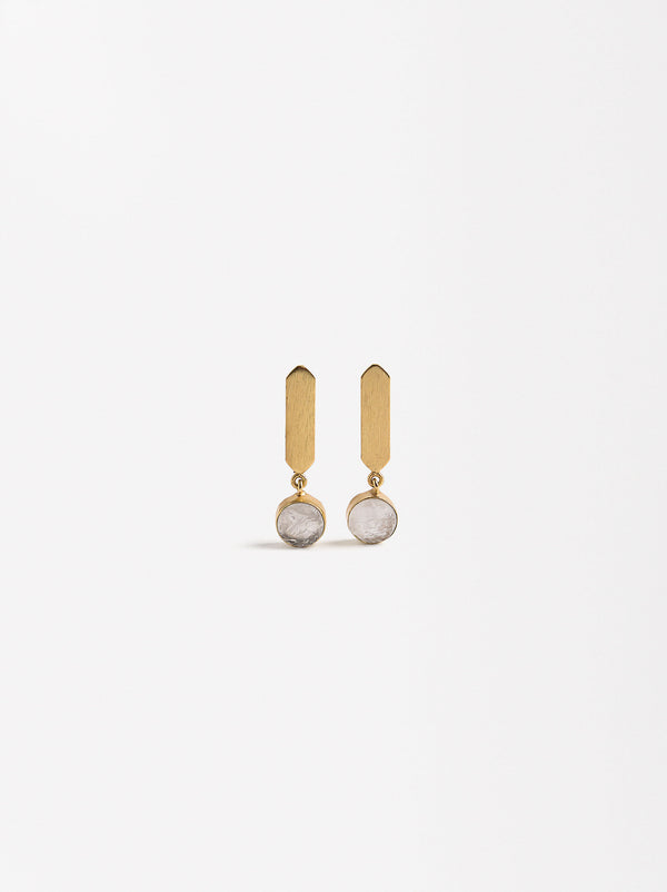 Bar Earrings With Stone