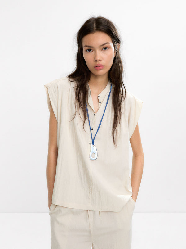 Sleeveless Gathered Top
