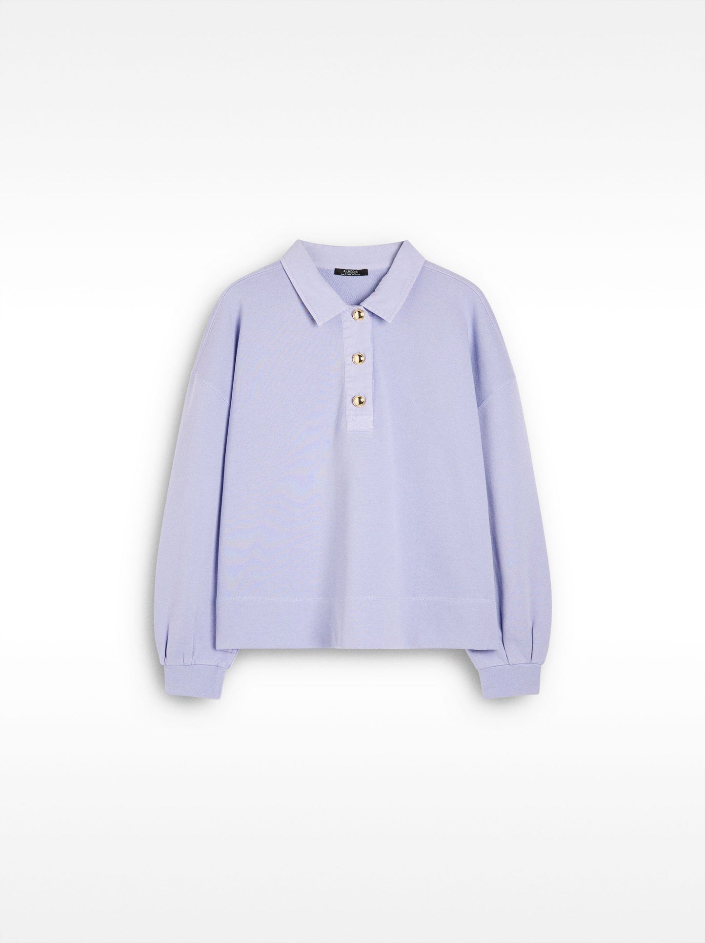 100% Cotton Sweatshirt Polo Collar