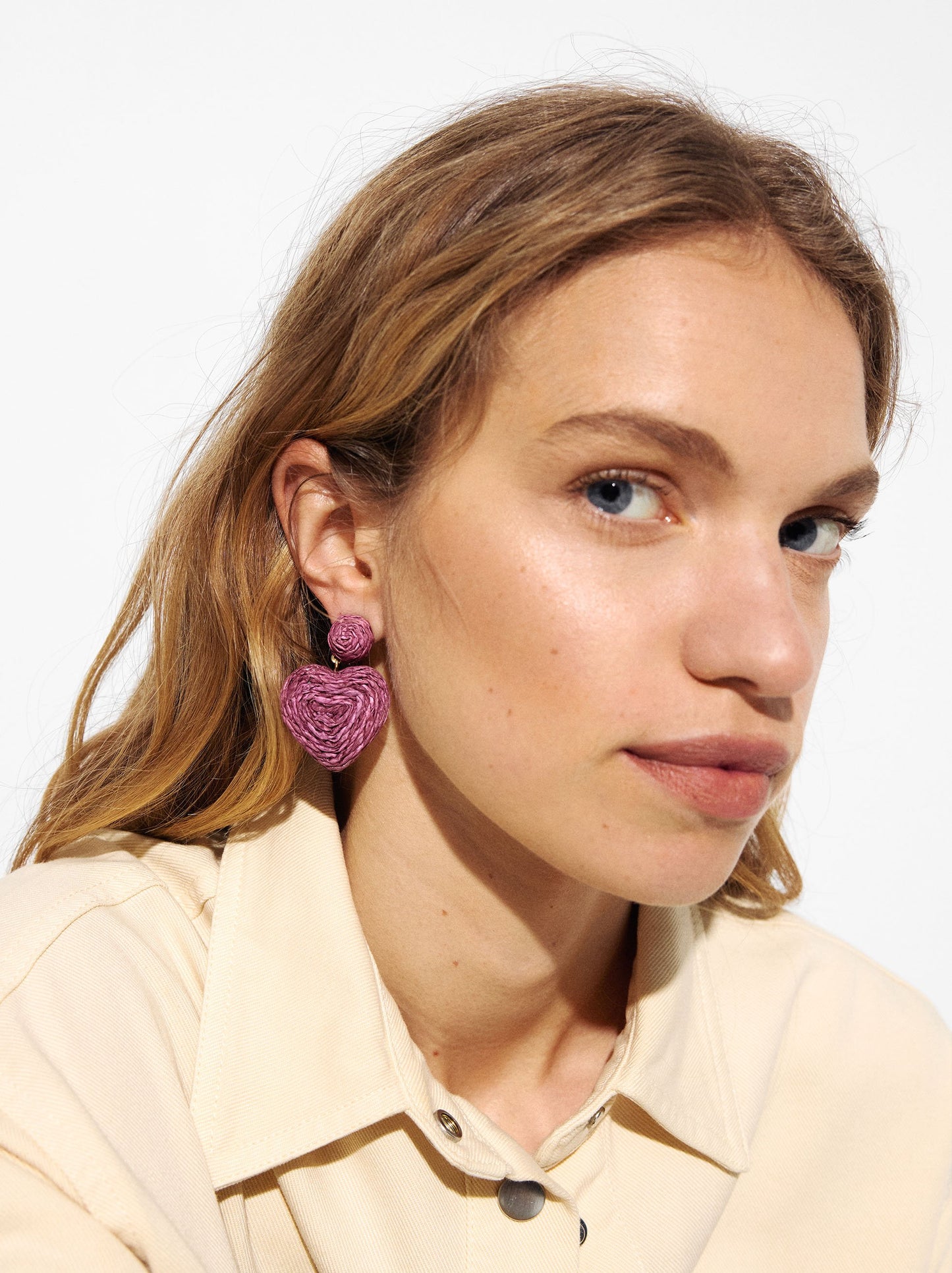Raffia Heart Earrings