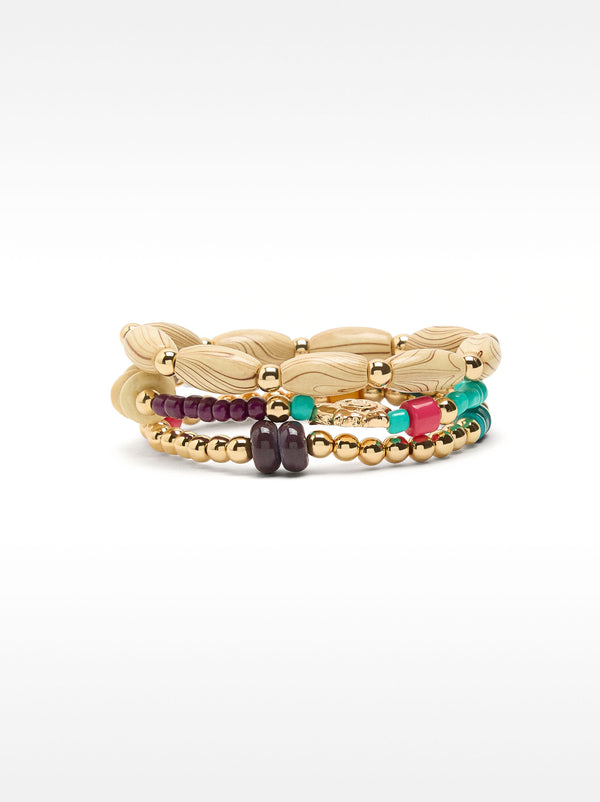 Multicolor Bead Bracelet Set
