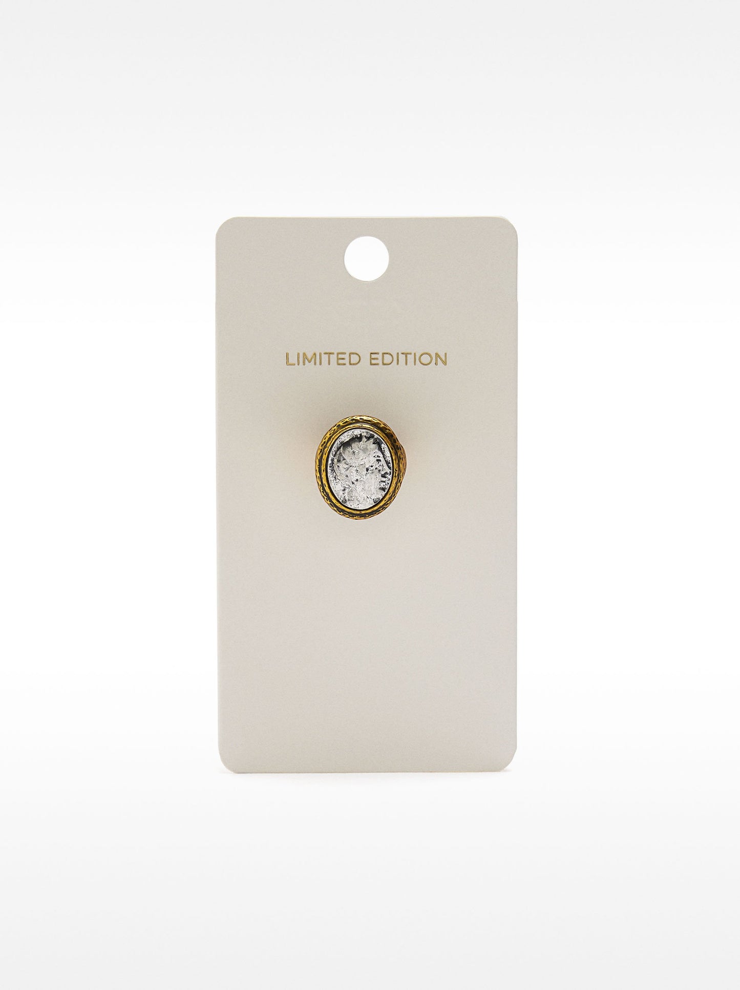 Two-Tone Signet Ring With Aged Effect