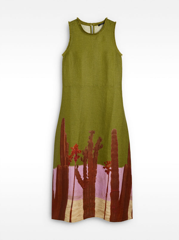 100% Linen Dress With Print