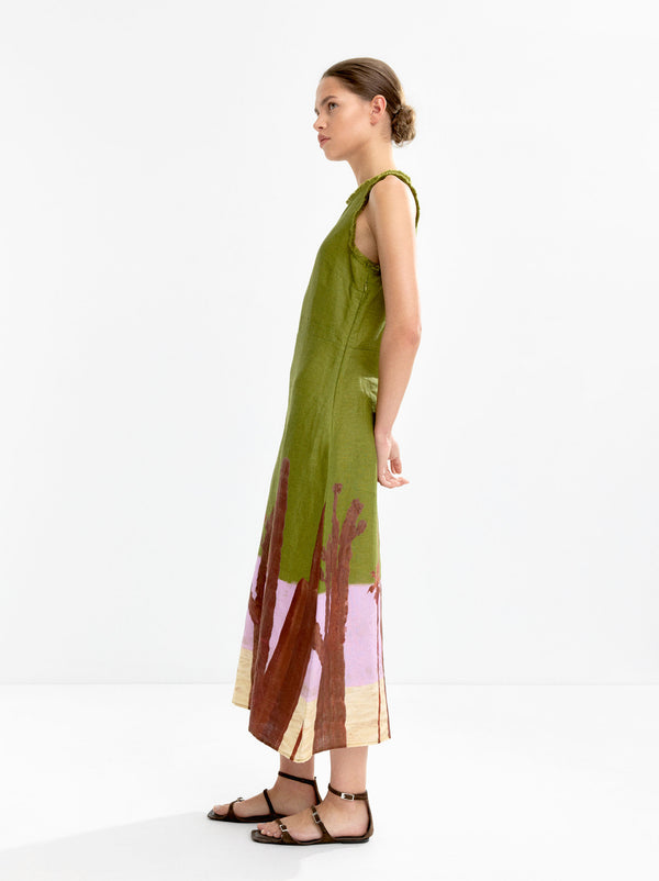 100% Linen Dress With Print