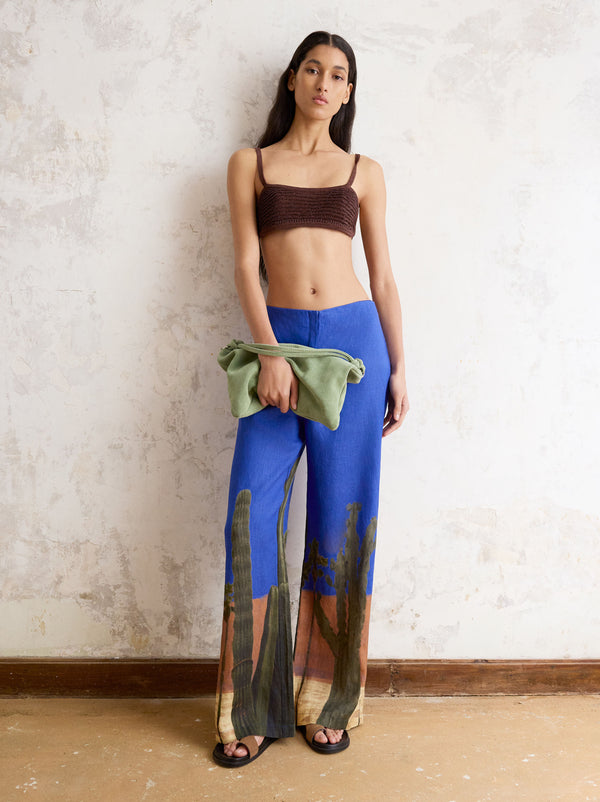 100% Linen Printed Trousers