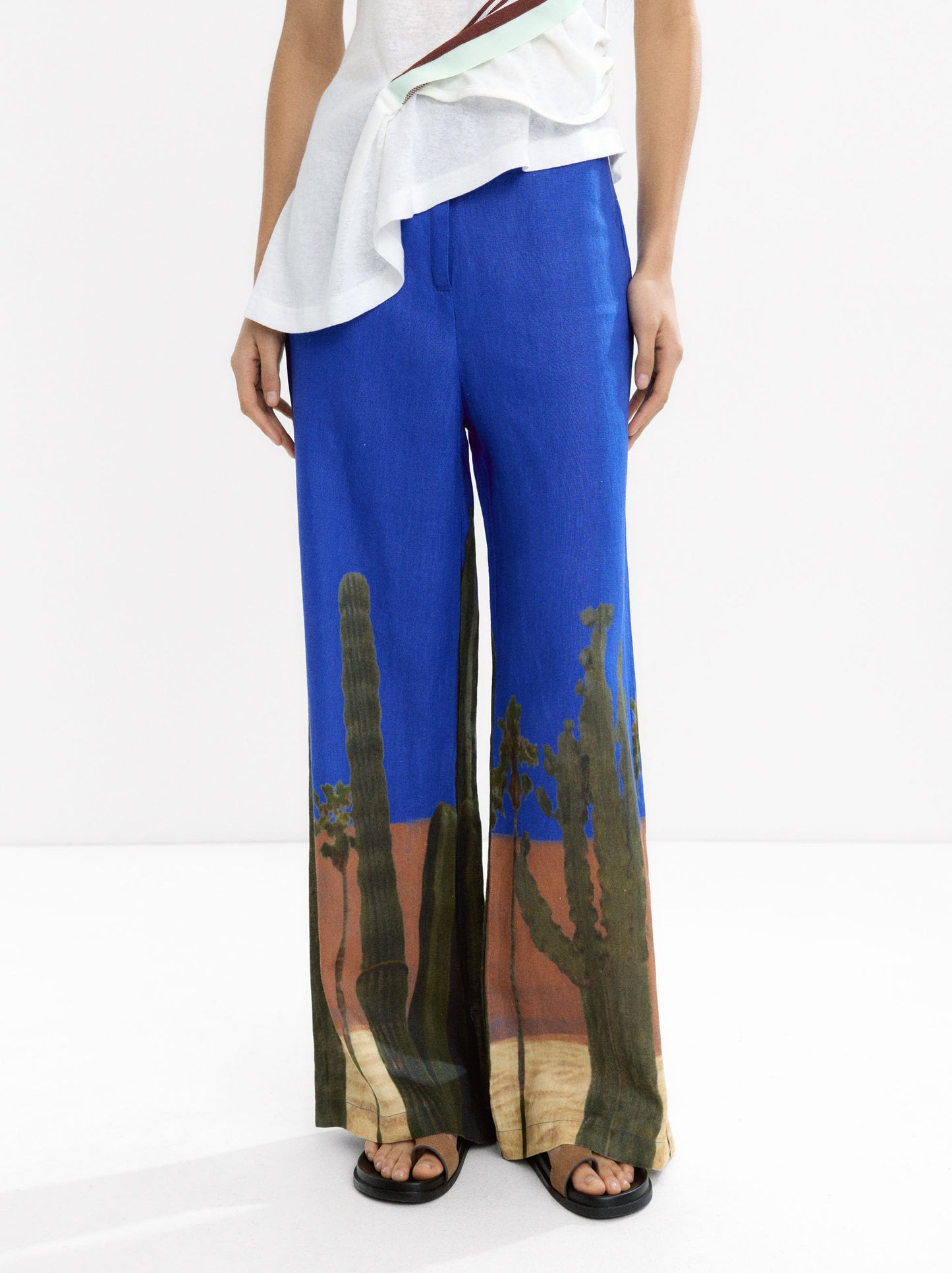 100% Linen Printed Trousers