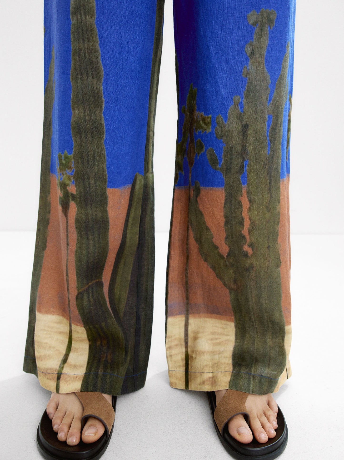 100% Linen Printed Trousers