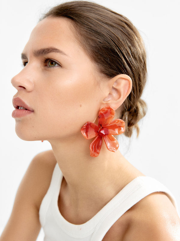Maxi Flower Resin Earrings