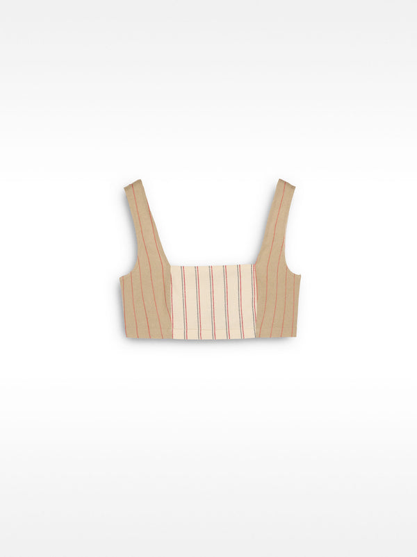 Bicolor Striped Cropped Top