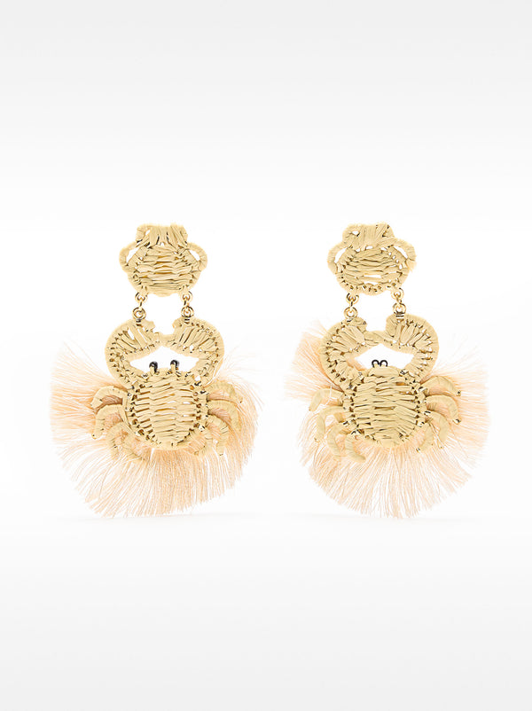 Crab Raffia Earrings