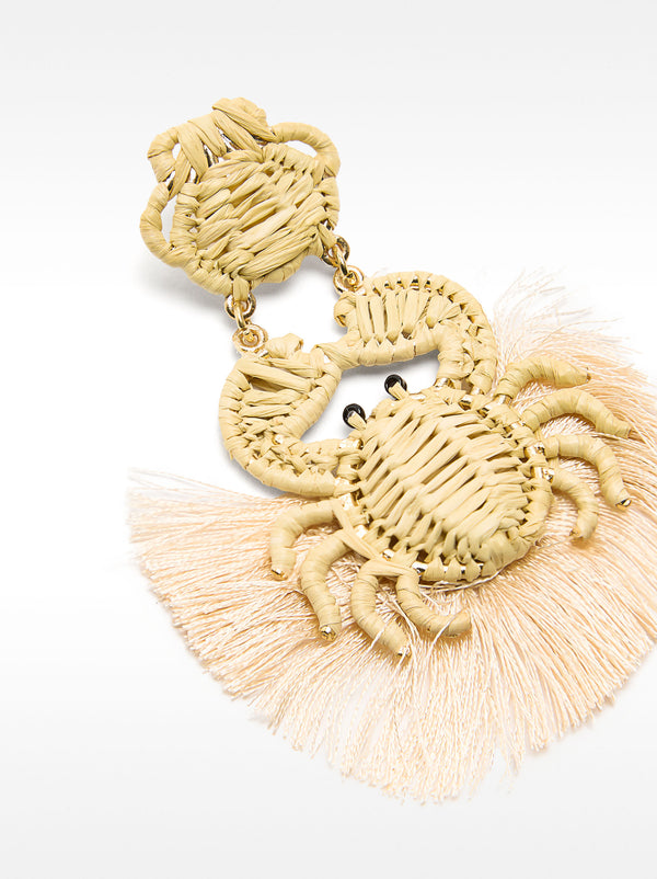 Crab Raffia Earrings