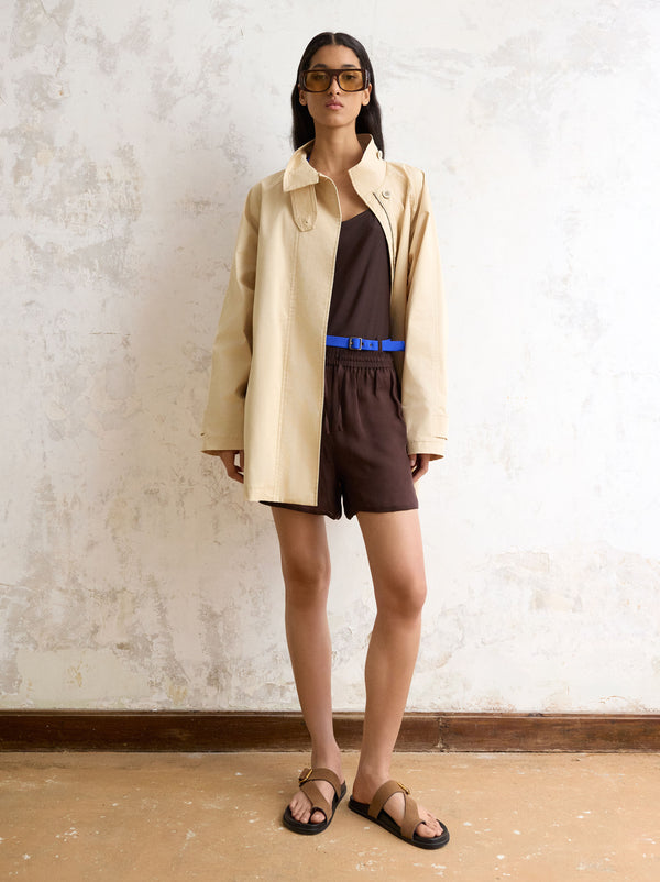 High-Neck Cotton Coat