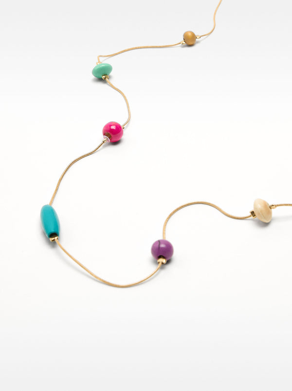 Long Multicolor Bead Necklace