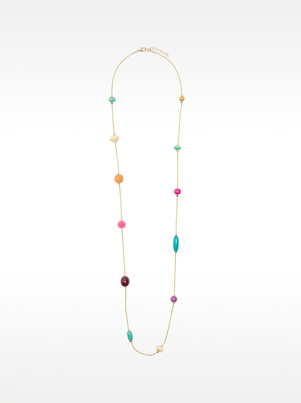 Long Multicolor Bead Necklace