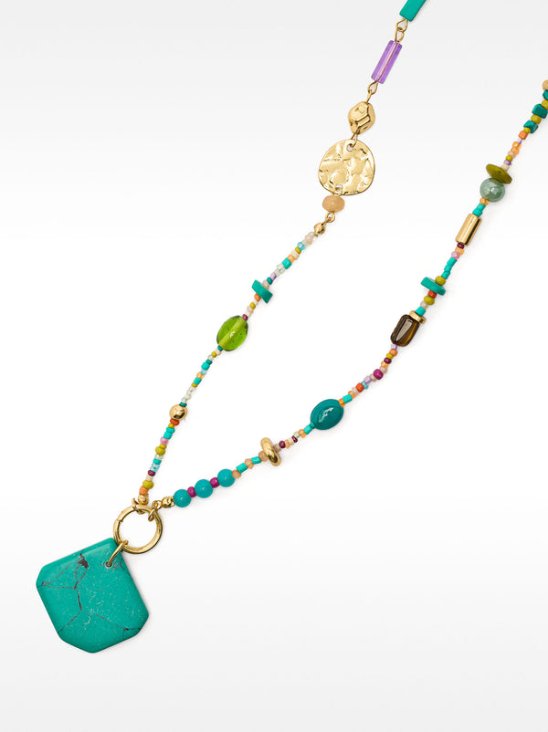 Multicolour Long Necklace With Stones