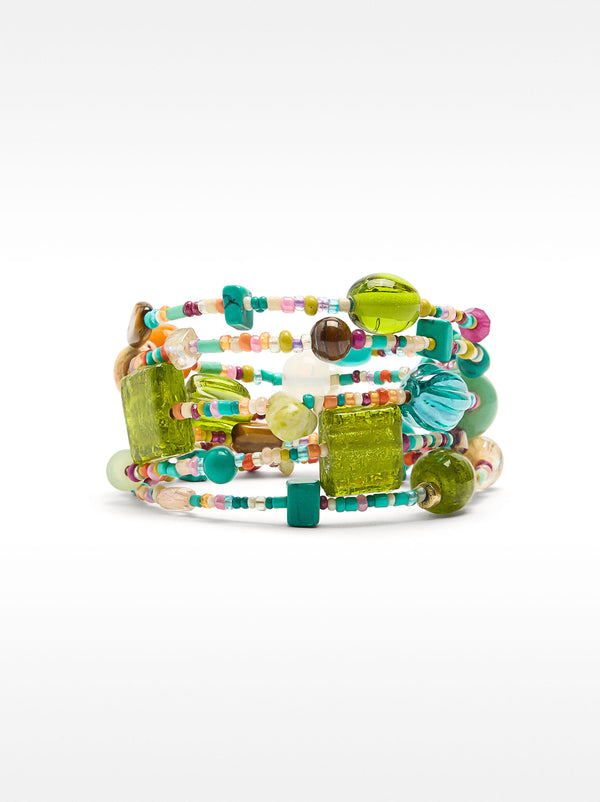 Set Of Bracelets With Stones And Beads