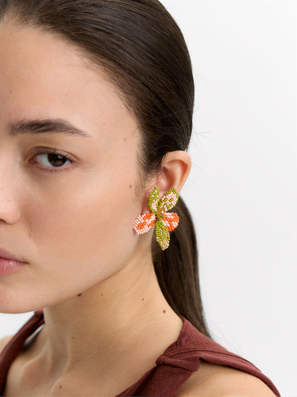 Beaded Flower Earrings