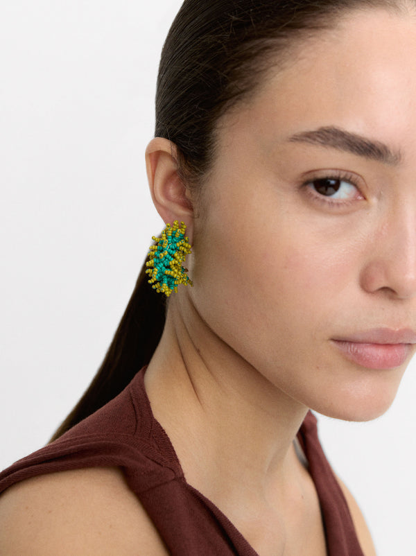 Open Hoop Earrings With Beads