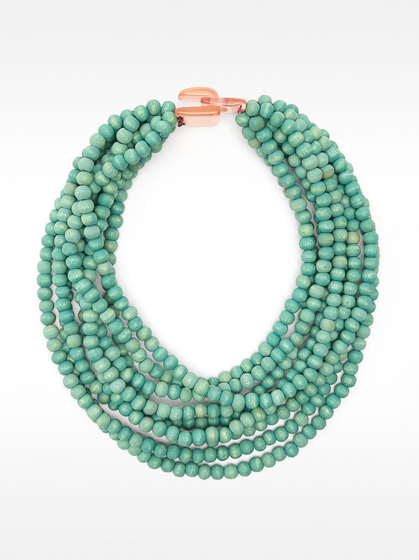 Short Wooden Bead Necklace