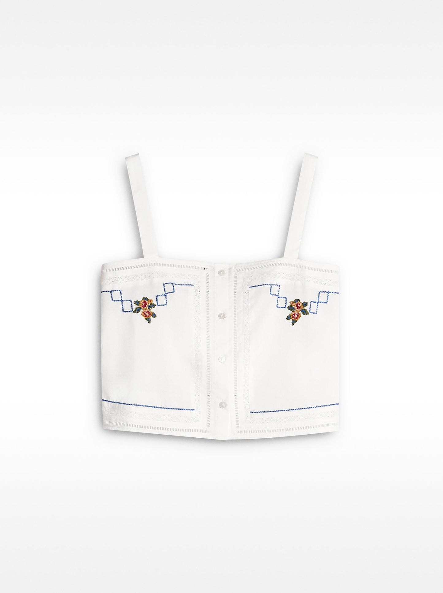 Embroidered Top With Lace