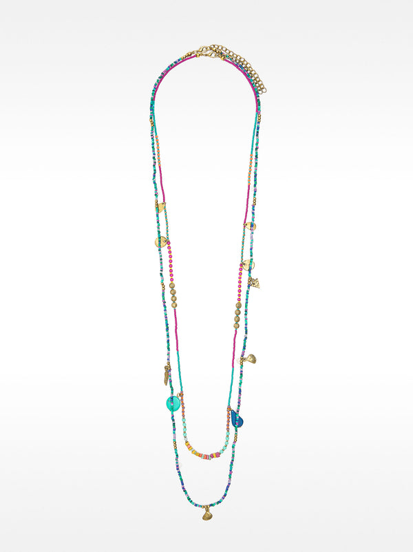 Beaded And Charms Necklace Set