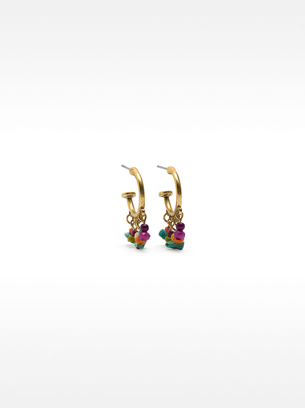 Open Hoop Earrings With Stones