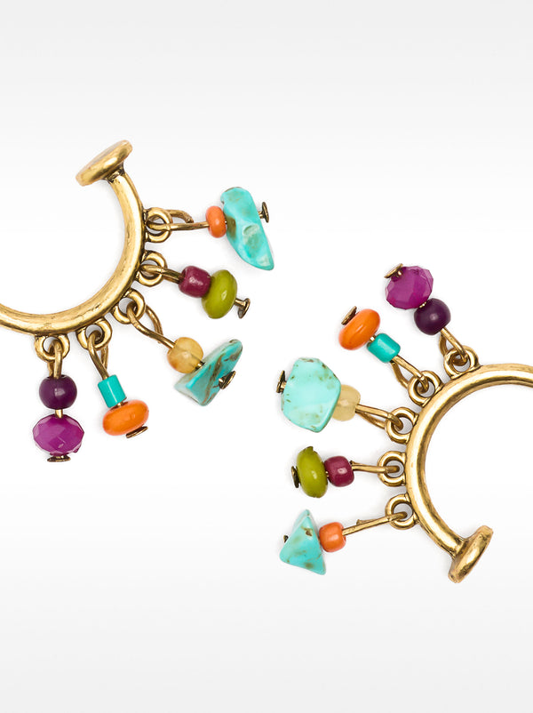 Open Hoop Earrings With Stones