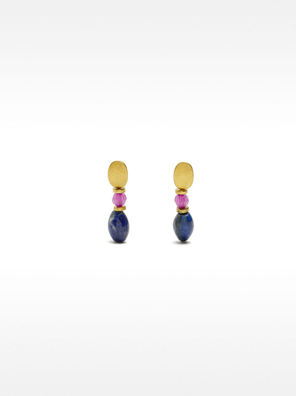 Earrings With Stone And Resin