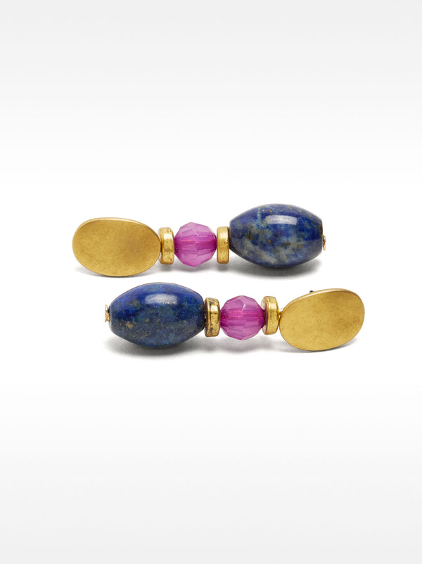 Earrings With Stone And Resin