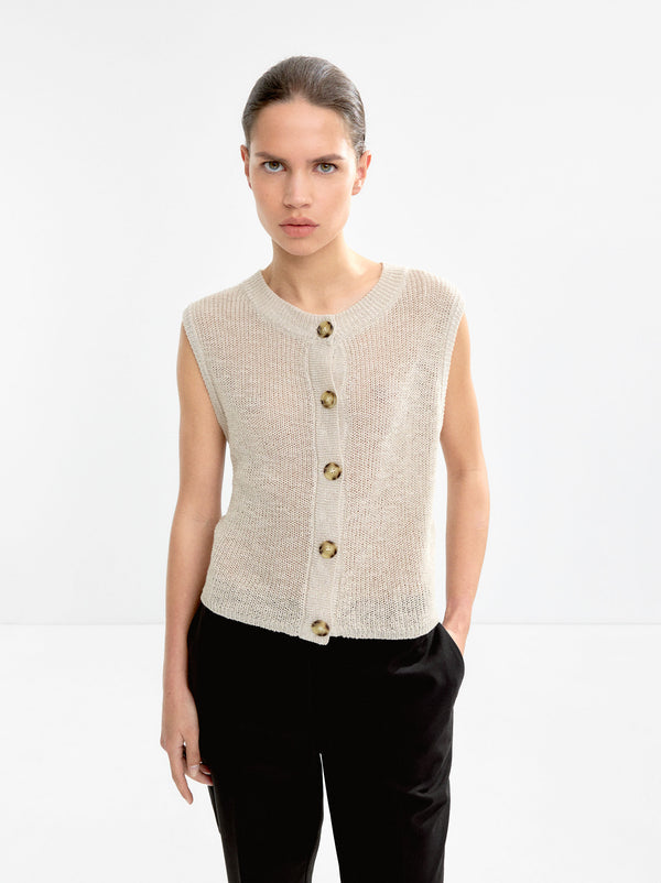 Knit Vest With Buttons